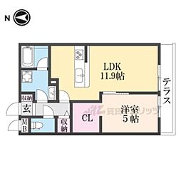 京都地下鉄東西線 醍醐駅 徒歩2分の賃貸アパート 3階1LDKの間取り