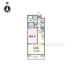グランウエスト・J 1LDKの間取図画像