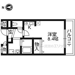 ジェルメ伏見 ワンルームの間取図画像