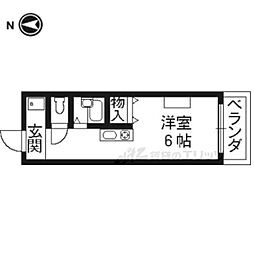 リバーサイド車田 1Kの間取図画像