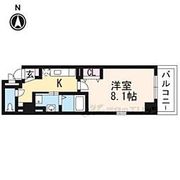 バンブーサン 1Kの間取図画像