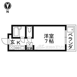 トゥビーリビングサワダ 1Kの間取図画像
