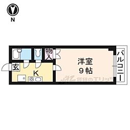 ソリュード 1Kの間取図画像
