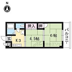 M'プラザ大住壱番館 2Kの間取図画像