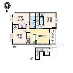 オレンジヒルズ 3LDKの間取図画像