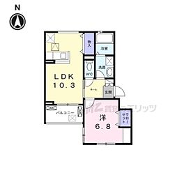 プレミール京都 1LDKの間取図画像