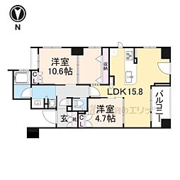 イーグルコート京都河原町 2LDKの間取図画像