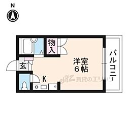 レオパレス西向日 ワンルームの間取図画像