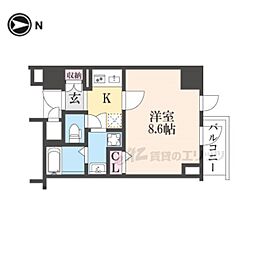 DC.Garden京都西 1Kの間取図画像