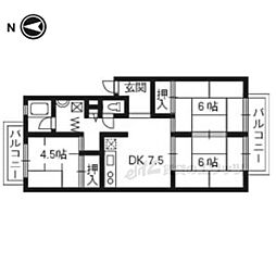 カイデハイツ 3DKの間取図画像