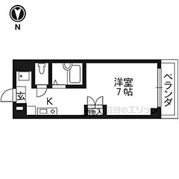 レフィナード 1Kの間取図画像