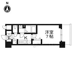エスリード京都梅小路アヴェニテ 1Kの間取図画像
