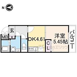 グランデコート竹鼻EAST 1DKの間取図画像