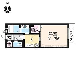 タイム・タウザン 1Kの間取図画像