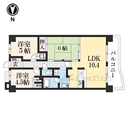 ディオ・フェルティ淀リヴィエール 3LDKの間取図画像