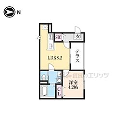 ヴィラ.アンジュ 1LDKの間取図画像
