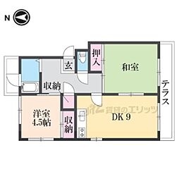 淀団地第一住宅2棟 2DKの間取図画像