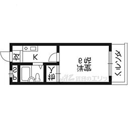 パーパス21 1Kの間取図画像