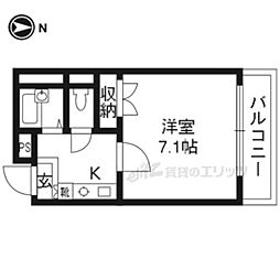 エトワール桃山 1Kの間取図画像