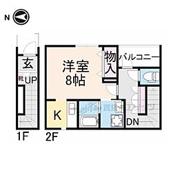 ForestMaison花屋町 1Kの間取図画像