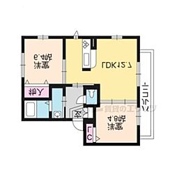 グローリー 2LDKの間取図画像