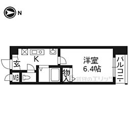 エイペックス京都新京極1 1Kの間取図画像