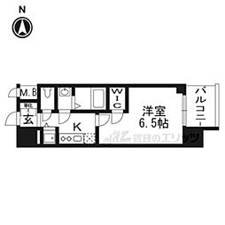 エスリード京都梅小路 1Kの間取図画像