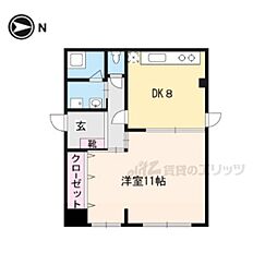 天神朝陽マンション 1階1DKの間取り