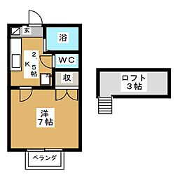 レピュート 1Kの間取図画像