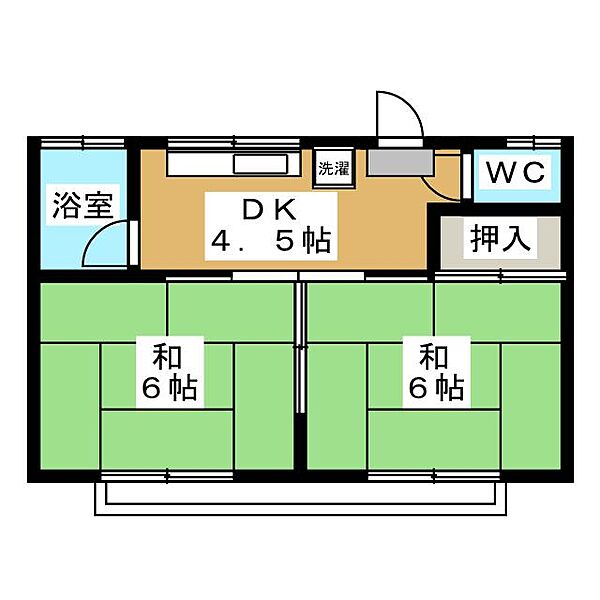 青木ハイツ ｜長野県長野市大字安茂里(賃貸アパート2DK・1階・32.40㎡)の写真 その2