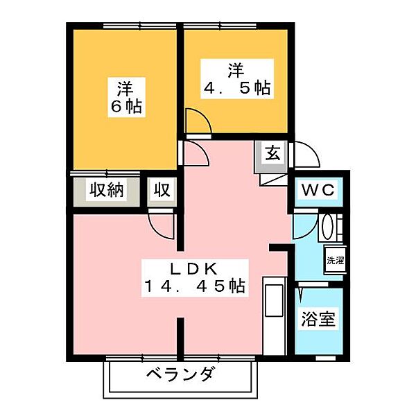 ホライズン菅 202｜長野県長野市大字大豆島(賃貸アパート2LDK・2階・51.00㎡)の写真 その2