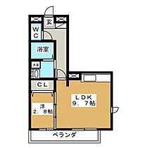 イナダ　バイシュライン 301 ｜ 長野県長野市稲田３丁目（賃貸アパート1LDK・3階・34.89㎡） その2