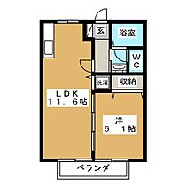 パークコート稲田 102 ｜ 長野県長野市稲田２丁目（賃貸アパート1LDK・1階・40.04㎡） その2