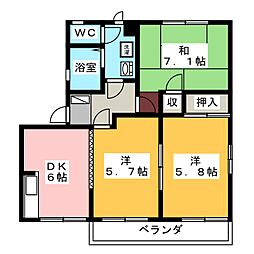 アーバングレイス　Ｂ棟 1階3Kの間取り