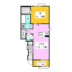 プチ　ボヌール 1階1LDKの間取り