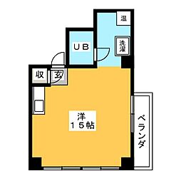 懐石舎コーポ ワンルームの間取図画像