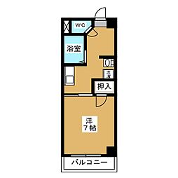 ピュア37 1階1Kの間取り