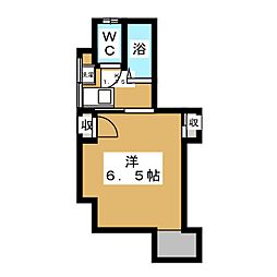 ソレイユ若里 2階1Kの間取り