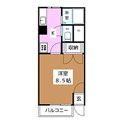 レジデンスＫ 1階1Kの間取り