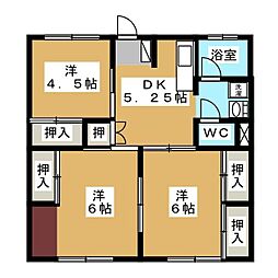 エコーハイツ小林 1階3DKの間取り