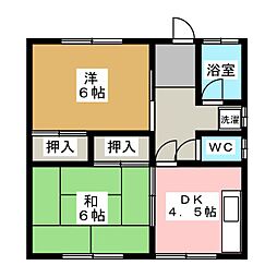 小山アパート 2DKの間取図画像