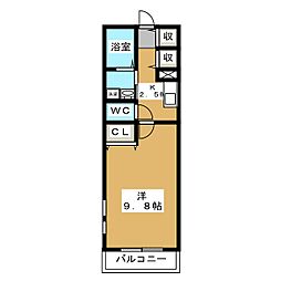 プチメゾン泉 1階1Kの間取り