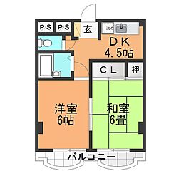 ペガサス座エニフ 2DKの間取図画像