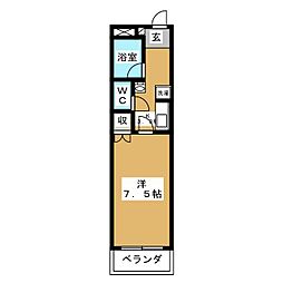ラピッズセブンビル 1Kの間取図画像