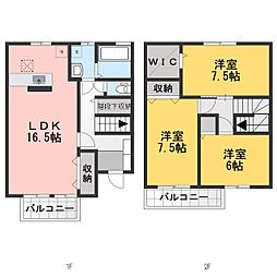 ベル・ジュ・メゾンA 3LDKの間取図画像