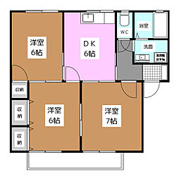 ランズエンド 3DKの間取図画像