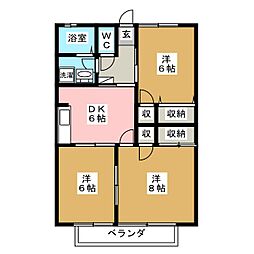 ジェッダハイツ 3DKの間取図画像