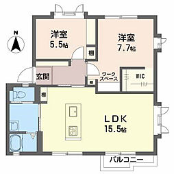 フレグランス黄金E 3DKの間取図画像