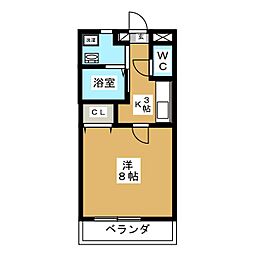 エクシーマ 1Kの間取図画像