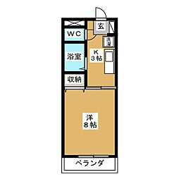 ビレッジトウホウ 1Kの間取図画像